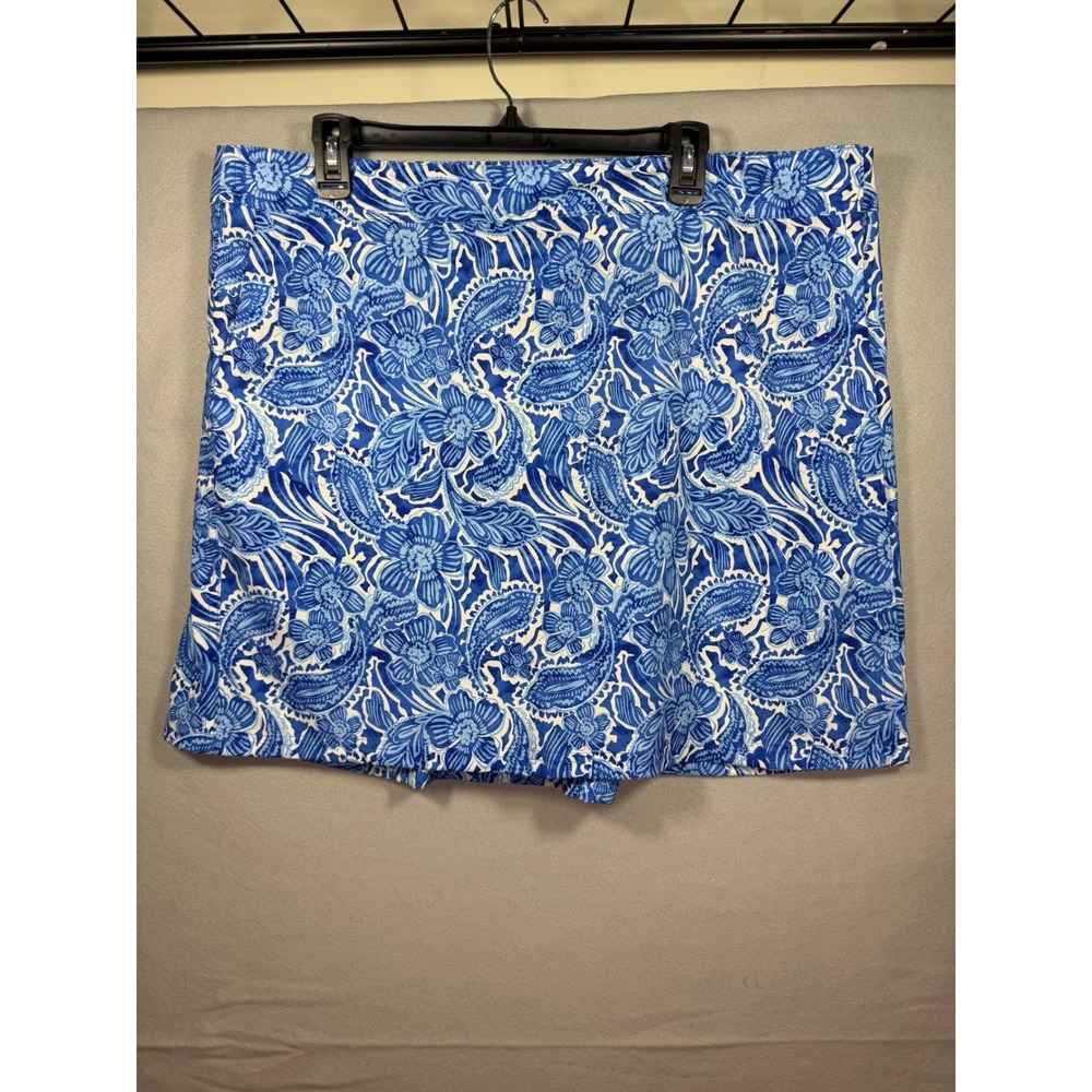 RipSkirt Hawaii Wrap Skirt XXL Blue White Floral Paisley Quick Dry Length 19